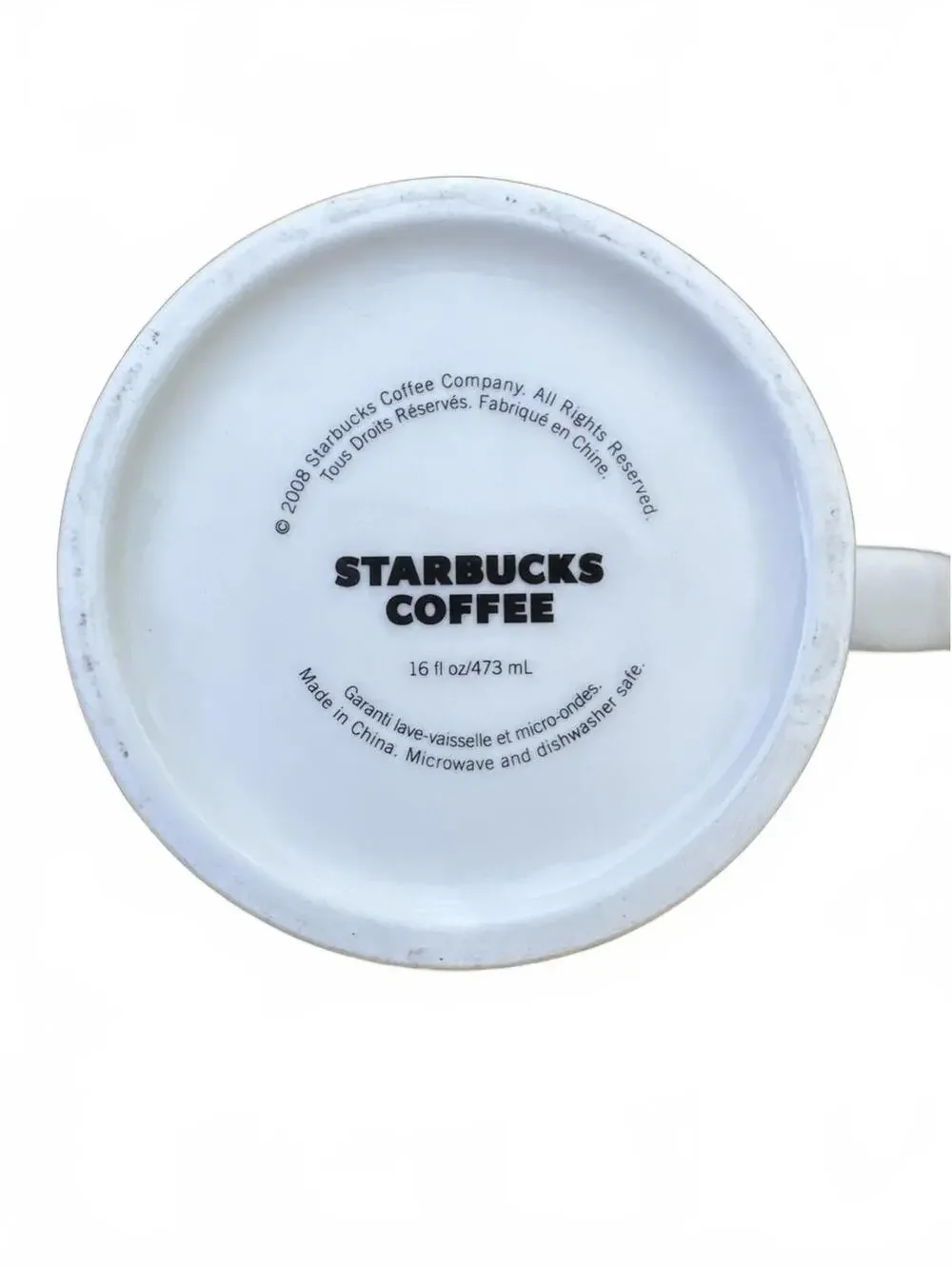 2008 Starbucks 16 oz White Ceramic Pitcher